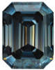 Blue Moissanite Gemstone in Emerald Cut