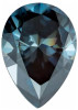 Blue Moissanite Gemstone in Pear Cut