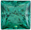 Green Moissanite Gemstone in Princess Cut