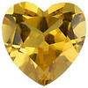 Citrine Heart Cut Imitation Stone Grade AAA