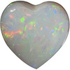 Genuine White Fire Opal Heart Cut  in Grade AAA