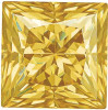 Yellow Moissanite Gemstone in Princess Cut