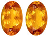 Citrine Gemstone Pair - Faceted Oval Cut - 33.77 carats - 22 x 14mm - A Beauty of Gems