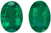 High Quality Matching Pair Emerald Gems - Oval Cut - Green - 0.79 carats - 5.9 x 4mm