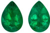Genuine Green Emerald - Pear Cut - 0.66 carats - 5.8 x 4mm - Matching Pair