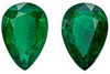Rare Pair of Emerald Gemstones - Pear Cut - Rich Green - 8.58 carats - 13.3 x 9.2mm