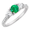 Stylish Round 1.00 Carat GEM Grade Natural 6.00 mm Emerald Gemstone Colored Engagement Ring