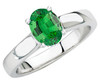 Low Price on Solitaire 1.1.00 Carat 8x6mm Oval Cut  Tsavorite Garnet GEM Grade in Heavy Gold Ring for SALE