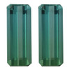 Well Matched Bi Color Tourmaline Gem Pair - Emerald Cut - Green-Blue Color - 2.21 carats - 10 x 4mm