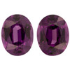 Well Matched Gem Pair - Rhodolite Garnet - Oval Cut - Purple Color - 5.26 carats - 9.50 x 7.40mm