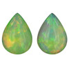 Well Matched Ethiopian Opal Gem Pair - Pear Cut - Multi Color - 8.05 carats - 15.50 x 11.50mm