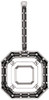 Halo Accented Pendant Mounting for Asscher Gemstone Size 5mm to 7mm