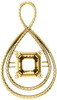 Bypass Accented Pendant Mounting for Asscher Gemstone Size 5mm to 10mm