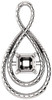 Bypass Accented Pendant Mounting for Asscher Gemstone Size 5mm to 10mm