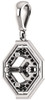 Solitaire Accented Pendant Mounting for Asscher Gemstone Size 5mm to 10mm