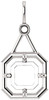 Accented Pendant Mounting for Asscher Gemstone Size 5mm to 10mm
