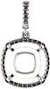 Dangle Halo Accented Pendant Mounting for Cushion Gemstone Size 5mm to 10mm