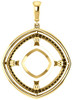Solitaire Accented Pendant Mounting for Cushion Gemstone Size 5mm to 15mm