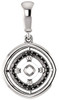 Solitaire Accented Pendant Mounting for Cushion Gemstone Size 5mm to 15mm