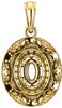 Ornate Accented Halo Pendant Mounting for Oval Gemstone Size 6 x 4mm to 12 x 10mm