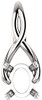 Infiniti Style Solitaire Soiltaire Pendant Mounting for Oval Gemstone Size 6 x 4mm to 12 x 10mm