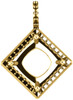 Halo Styled Drop Pendant Mounting for Square Gemstone Size 4.50mm to 8mm