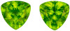 Stunning Green Peridot Trillion Gemstone Pair - 6.51 carats - 9.4mm