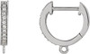 Stylish Hoop Style Diamond Accented ClickIn Leverback Earring Pair With Ring  Metal Type Options