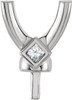 Gorgeous Partially Set Diamond Accented 4Prong Jewelry Finding for a Princess Gemstone Size 4.50mm  6mm