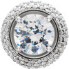 Exquisite Diamond Accented Halo Style Partially Set Jewelry Finding for Round Gemstones Size 5.20mm  6.50mm