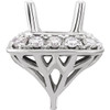 Sophisticated Diamond Halo Preset Peg Jewelry Finding for 5.80mm Round Center in 14kt White or Rose Gold