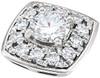 Glamorous 1/4ctw Diamond Cluster Peg Jewelry Finding in 14kt White Gold With 12 Round Diamonds