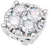 Dazzling Round Diamond Cluster Preset Peg Jewelry Finding in 14k White Gold With Heart Detail  Diamond Carat Weight Options