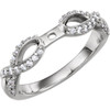 Romantic Infiniti Twist Style 1/4ctw Diamond Accented SemiMount Without Head in 14kt Gold
