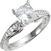 Super Gorgeous Scuplted 14kt Gold Peg Ring Base With 1/5ctw Diamond Accents for SALE