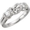 Incredible 14kt White Gold Semi Set Diamond Accented Shank With Diamond Side Gems  1ctw Diamonds