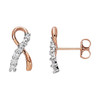 14 Karat Rose Gold with White Rhodium Plating 13x6.75mm .27 Carat Round Genuine Diamond Earrings