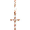 14 Karat Rose Gold .08 Carat Diamond Petite Cross Charm