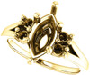 Marquise Ring Mounting With 4 Side Accents  Gemstone Size 8 x 4mm to 12 x 6mm