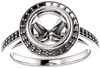 Bezel Set Halo Ring Mounting for Round Gemstone Size 5.20mmmm to 12mm
