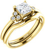 Triple Side Accent Ring Mounting For Square Gemstone Size 5mm to 10mm