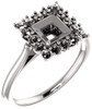 Regal Halo Style Engagment Ring for Square Gemstone Size 5 x 10mm