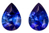 Genuine Sapphire Pair - Pear Cut - Rich Blue - 1.40 carats - 7 x 5mm