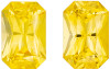 Well Matched Yellow Sapphire Pair - Radiant Cut - Vivid Pure Yellow - 1.33 carats - 6 x 4mm