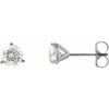 14 Karat White Gold 0.33 Carat Diamond 3 Prong Earrings   VS F