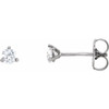 14 Karat White Gold 0.13 Carat Diamond 3 Prong Earrings   SI2 SI3 G H