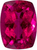 Genuine Cushion Cut Rubellite Tourmaline - Fuchsia Red - 1.42 carats - 8 x 6mm