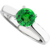 4-Prong Solitaire  1.00 Carat Tsavorite Engagement Ring - Diamond Accents at Base of Prongs