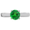 4-Prong Solitaire  1.00 Carat Tsavorite Engagement Ring - Diamond Accents at Base of Prongs