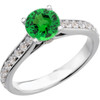 Quality Green  1.00 Carat 6mm Tsavorite Garnet Round Solitaire Engagement Ring